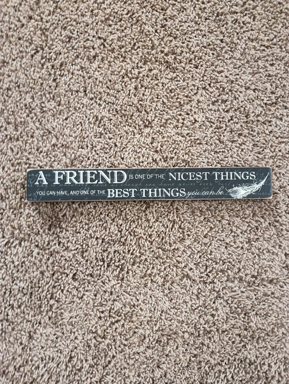 Decorative Friendship Wall Sign - Beige White Text